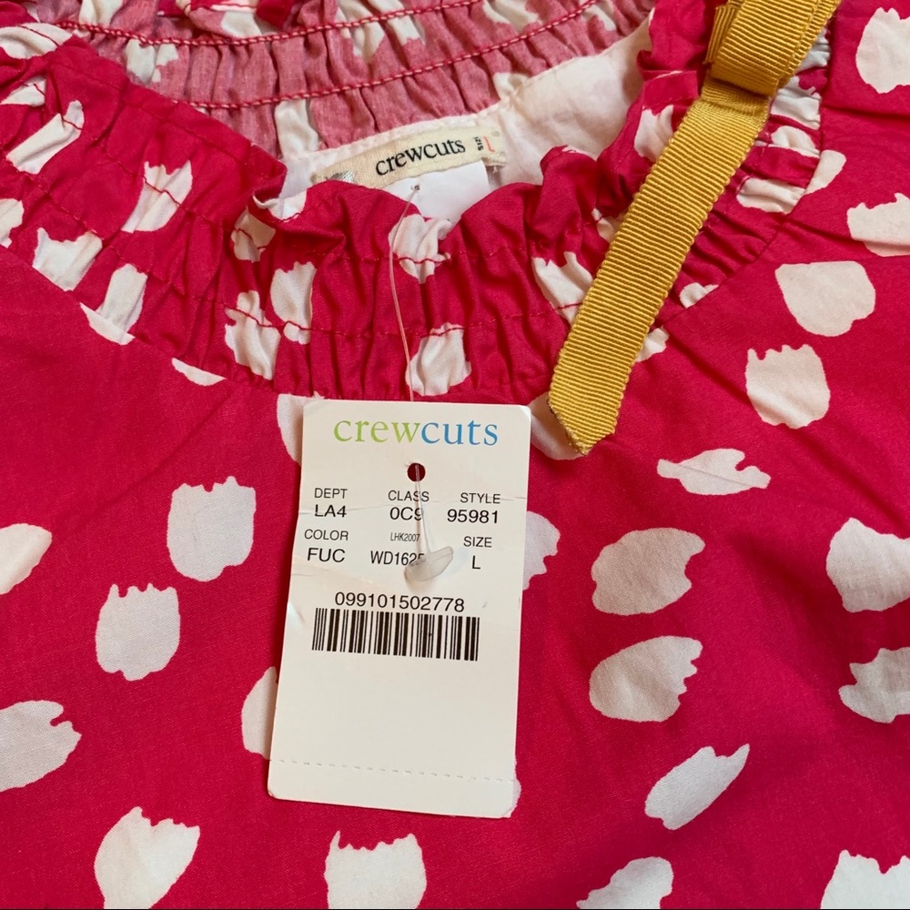 Crewcuts Pink Patterned Dress w/Bow - Picture 2 of 4